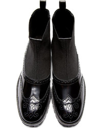 Bottes brogue en cuir noires Christopher Kane