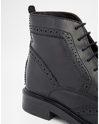 Bottes brogue en cuir noires Base London