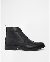 Bottes brogue en cuir noires Base London