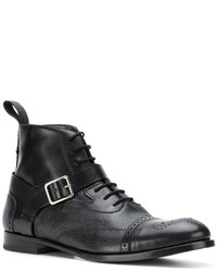 Bottes brogue en cuir noires Alexander McQueen