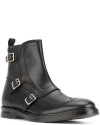 Bottes brogue en cuir noires Alexander McQueen