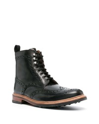 Bottes brogue en cuir noires Grenson