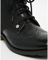 Bottes brogue en cuir noires Original Penguin