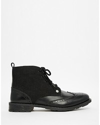 Bottes brogue en cuir noires Original Penguin