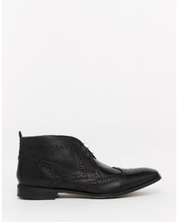 Bottes brogue en cuir noires Ikon