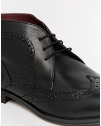 Bottes brogue en cuir noires Ikon