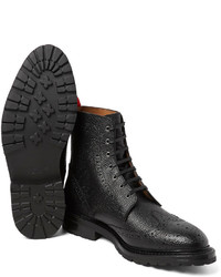 Bottes brogue en cuir noires Thom Browne