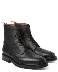 Bottes brogue en cuir noires Thom Browne