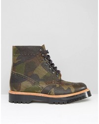 Bottes brogue en cuir olive Asos