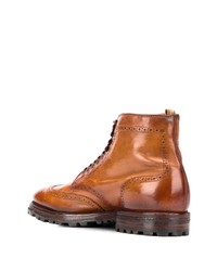 Bottes brogue en cuir tabac Officine Creative