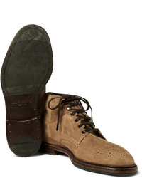 Bottes brogue en daim marron clair Dolce & Gabbana