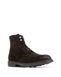 Bottes brogue en daim marron foncé Doucal's