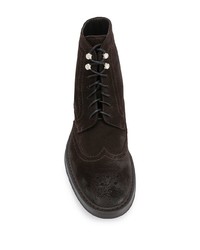 Bottes brogue en daim marron foncé Doucal's