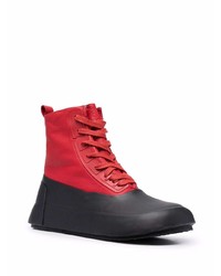 Bottes d'hiver en cuir rouges Ambush