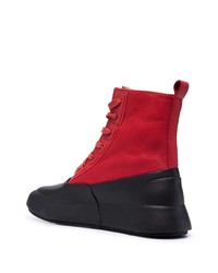 Bottes d'hiver en cuir rouges Ambush