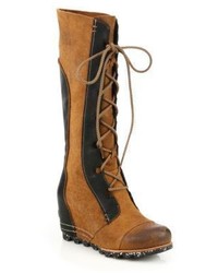 Bottes d'hiver en cuir tabac