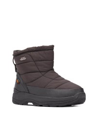 Bottes d'hiver en toile marron foncé Suicoke