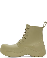 Bottes de loisirs en caoutchouc olive Bottega Veneta