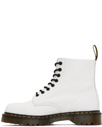 Bottes de loisirs en cuir blanches Dr. Martens