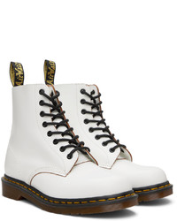 Bottes de loisirs en cuir blanches Dr. Martens