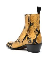 Bottes de loisirs en cuir imprimées jaunes Bally