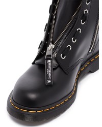 Bottes de loisirs en cuir imprimées noires et blanches Dr. Martens