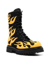 Bottes de loisirs en cuir imprimées noires Moschino