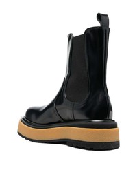 Bottes de loisirs en cuir imprimées noires Moschino