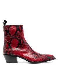 Bottes de loisirs en cuir imprimées rouges