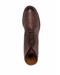 Bottes de loisirs en cuir marron foncé Brunello Cucinelli