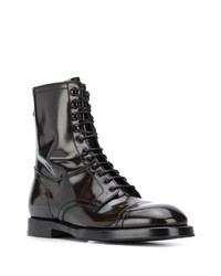 Bottes de loisirs en cuir marron foncé Dolce & Gabbana