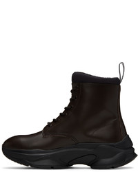 Bottes de loisirs en cuir marron foncé Undercover