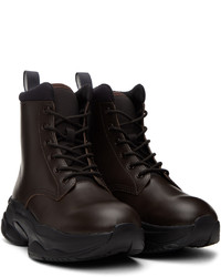 Bottes de loisirs en cuir marron foncé Undercover