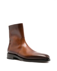 Bottes de loisirs en cuir marron foncé Ferragamo