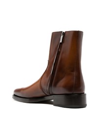 Bottes de loisirs en cuir marron foncé Ferragamo