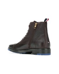 Bottes de loisirs en cuir marron foncé Tommy Hilfiger