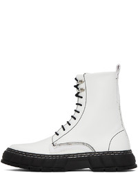 Bottes de loisirs en cuir noires et blanches Viron