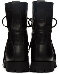 Bottes de loisirs en cuir noires Jil Sander