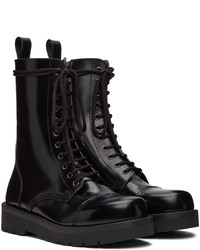 Bottes de loisirs en cuir noires Valentino Garavani