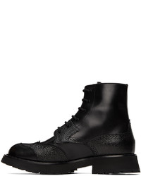 Bottes de loisirs en cuir noires Alexander McQueen