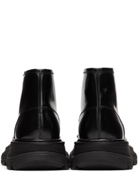 Bottes de loisirs en cuir noires Alexander McQueen