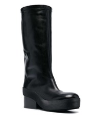 Bottes de loisirs en cuir noires Raf Simons