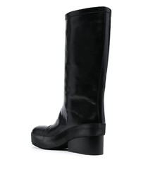 Bottes de loisirs en cuir noires Raf Simons