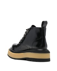 Bottes de loisirs en cuir noires Moschino