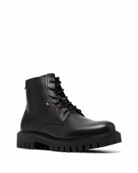 Bottes de loisirs en cuir noires Tommy Hilfiger