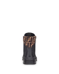 Bottes de loisirs en cuir noires Fendi