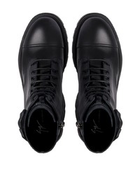 Bottes de loisirs en cuir noires Giuseppe Zanotti