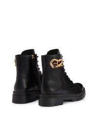 Bottes de loisirs en cuir noires Giuseppe Zanotti