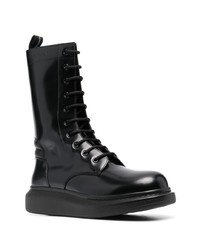 Bottes de loisirs en cuir noires Alexander McQueen