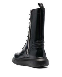 Bottes de loisirs en cuir noires Alexander McQueen